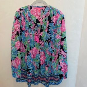 NWT Lilly Pulitzer Marilina Lileeze Long Sleeve Tunic Top